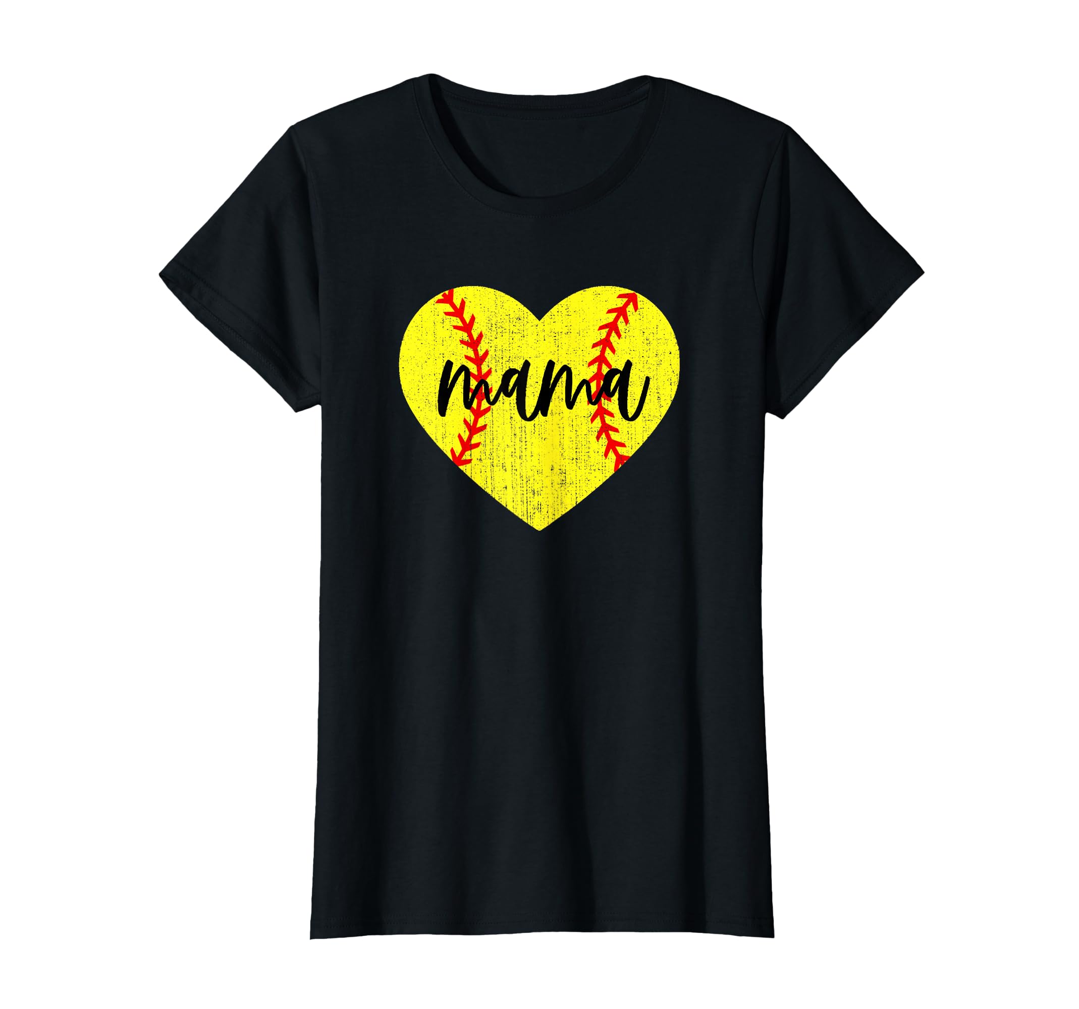 Heart Mom Softball Mama Baller Mom T-Shirt - Custom Art Print for Adults - T-Shirt, Sweatshirt, Hoodie