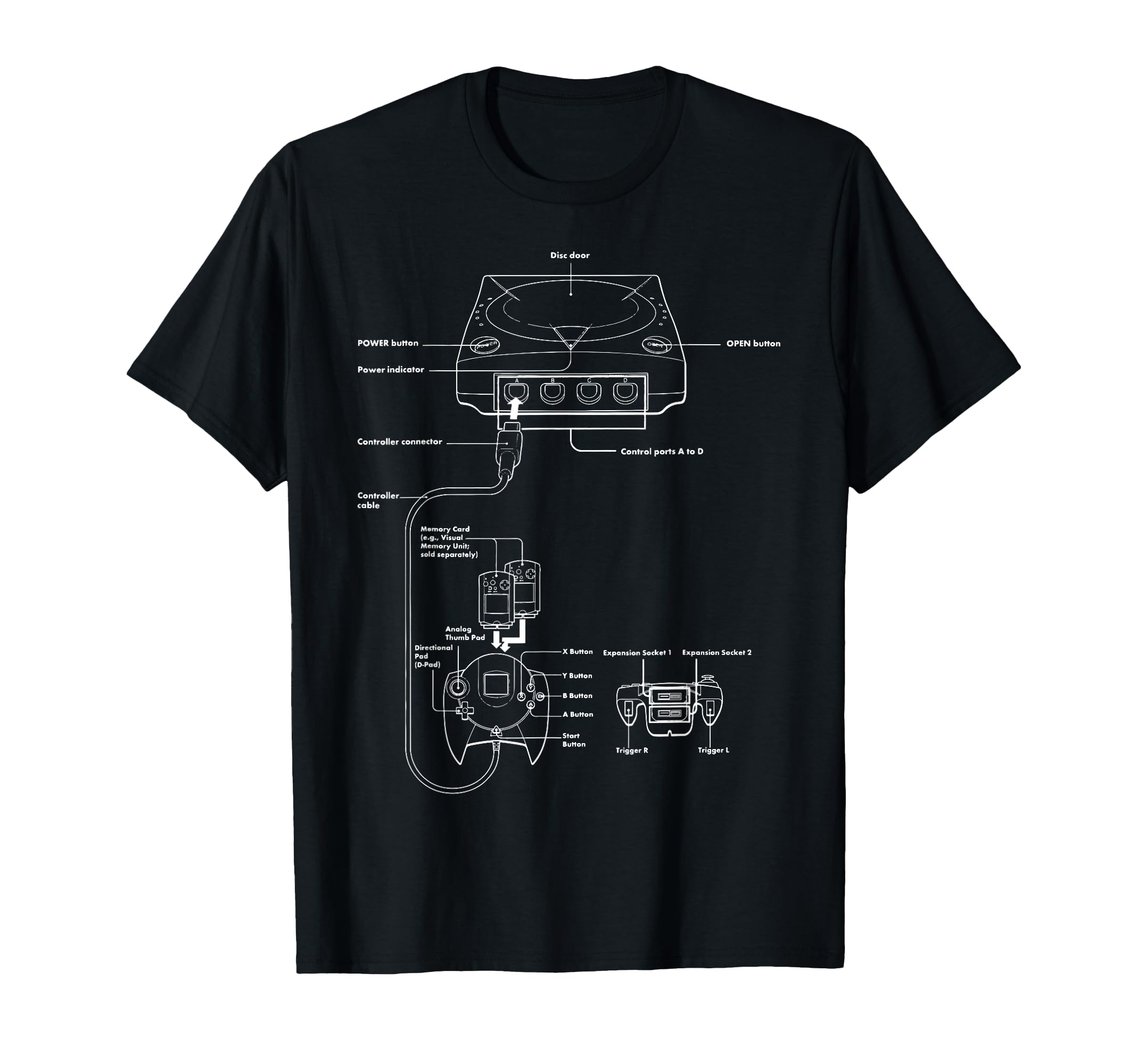 Gaming Diagram Video Game Console Chart T-Shirt - Unique Graphic Unisex - T-Shirt, Sweatshirt, Hoodie