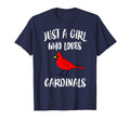 Just Who Loves Cardinals Bird Birding T-Shirt - Minimalist Print Men Women - T-Shirt, Sweatshirt, Hoodie