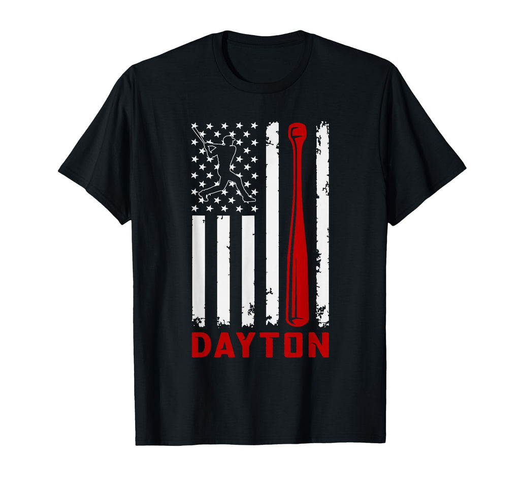 Dayton American Flag Baseball Lover T-Shirt - Aesthetic Graphic Men Women - T-Shirt, Sweatshirt, Hoodie