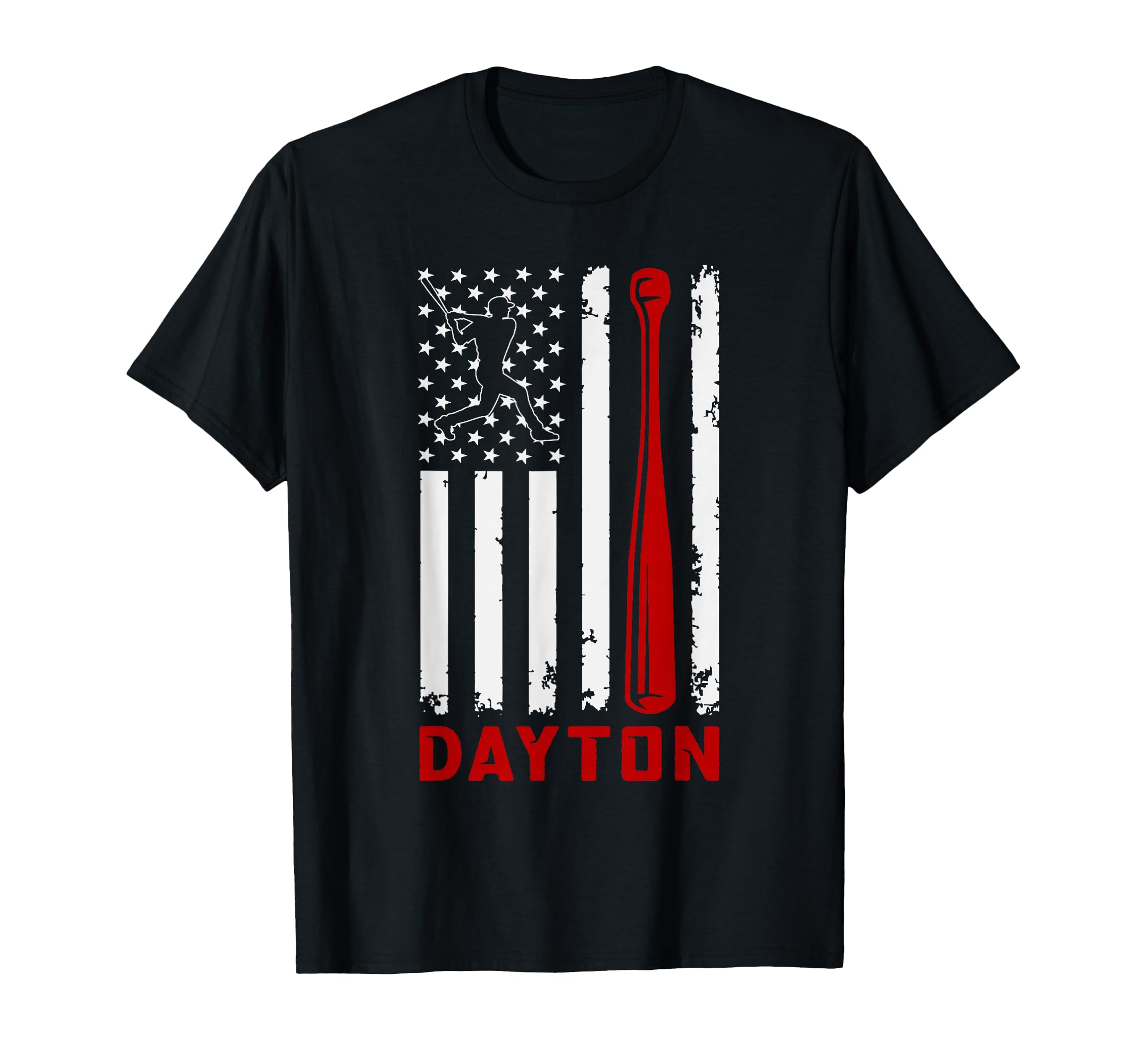 Dayton American Flag Baseball Lover T-Shirt - Aesthetic Graphic Men Women - T-Shirt, Sweatshirt, Hoodie