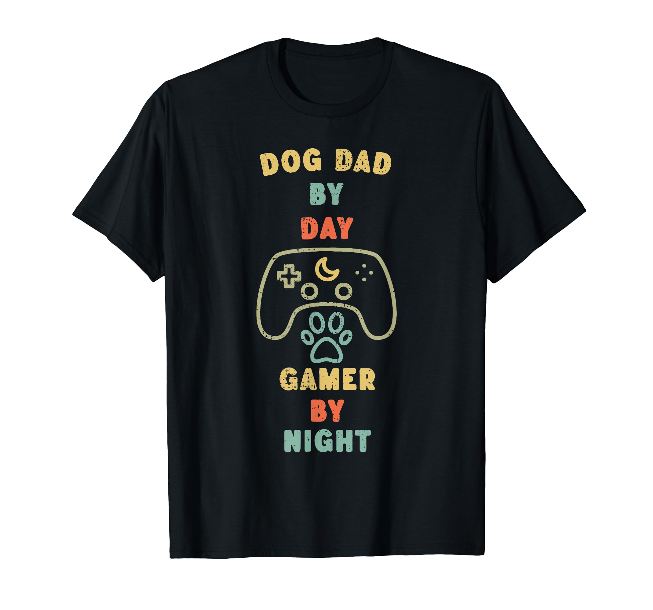 Dog Dad Day Gamer Night Console Gamepad T-Shirt - Trendy Graphic Unisex - T-Shirt, Sweatshirt, Hoodie