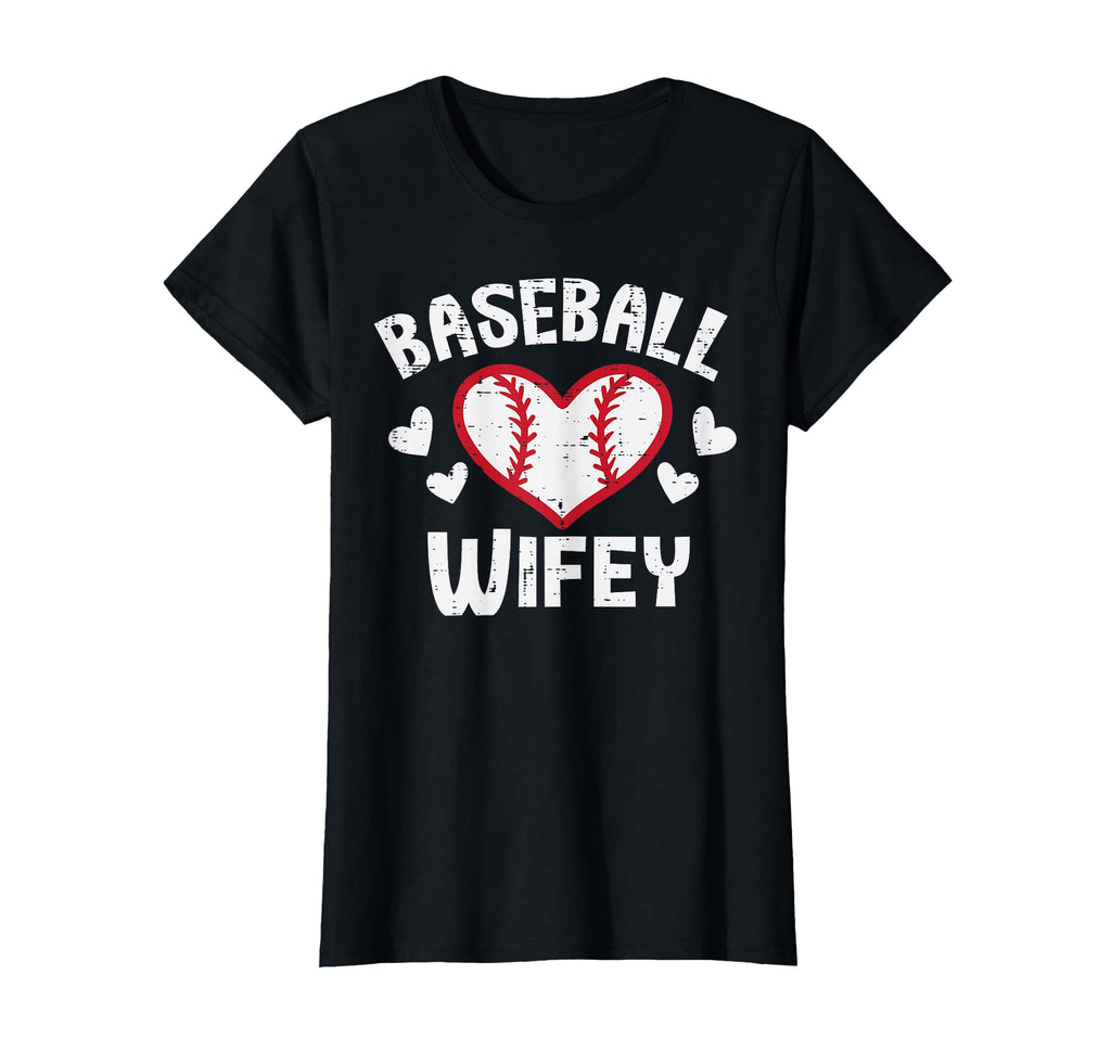 Baseball Wifey Heart Family Couple T-Shirt - Fun Novelty Design for Adults - T-Shirt, Sweatshirt, Hoodie