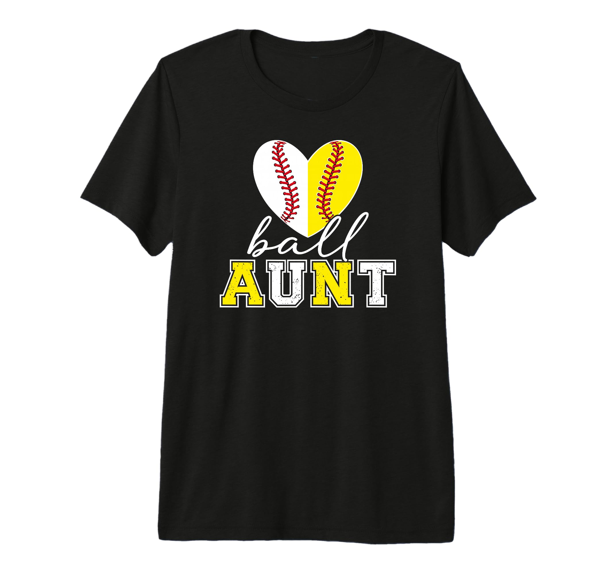 Ball Aunt Heart Softball Baseball T-Shirt - Aesthetic Graphic for Adults - T-Shirt, Sweatshirt, Hoodie