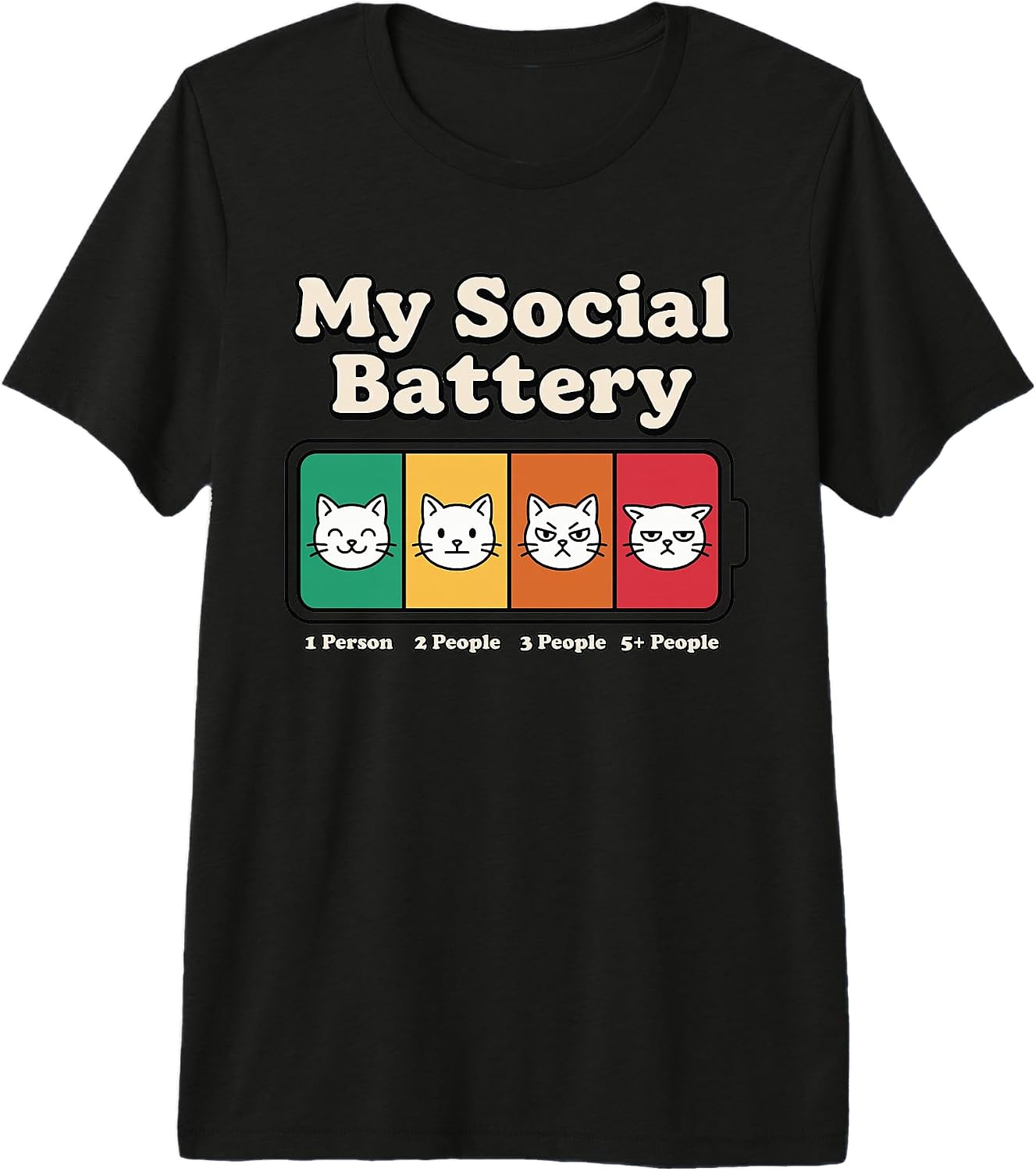 Introvert Social Battery Cat Gifts Apparel - Adult & Kids T-Shirts, Sweatshirts & Hoodies apparel design preview 1