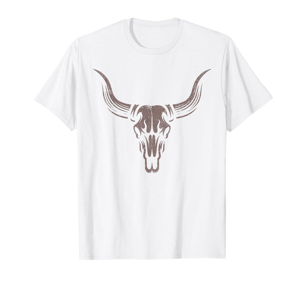 Cowgirl Cowboy Western Cow Skull T-Shirt - Minimalist Print for Adults - T-Shirt, Sweatshirt, Hoodie