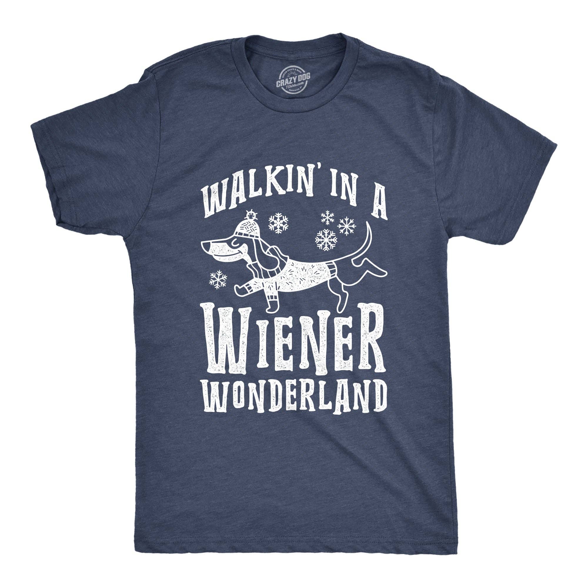 Walkin in A Wiener Wonderland Men's - Adult & Kids T-Shirts, Sweatshirts & Hoodies apparel design preview 1