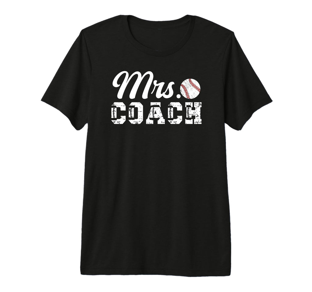 Mrs Coach Baseball Coachs Wife Baseball T-Shirt - Custom Art Print Unisex - T-Shirt, Sweatshirt, Hoodie