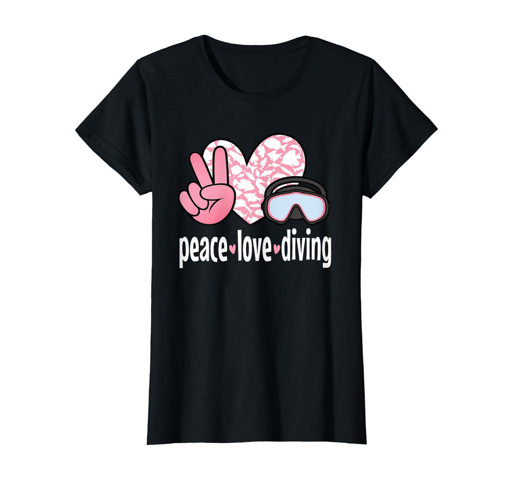 Peace Love Diving Scuba Diver Dive T-Shirt - Graphic Print Unisex - T-Shirt, Sweatshirt, Hoodie