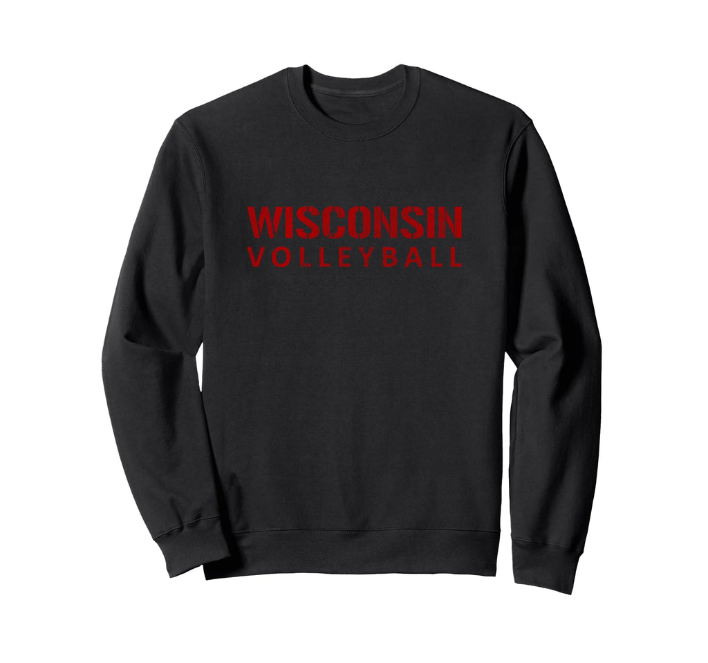 Wisconsin Volleyball Block Sweatshirt - Minimalist Print for Adults - T-Shirt, Sweatshirt, Hoodie