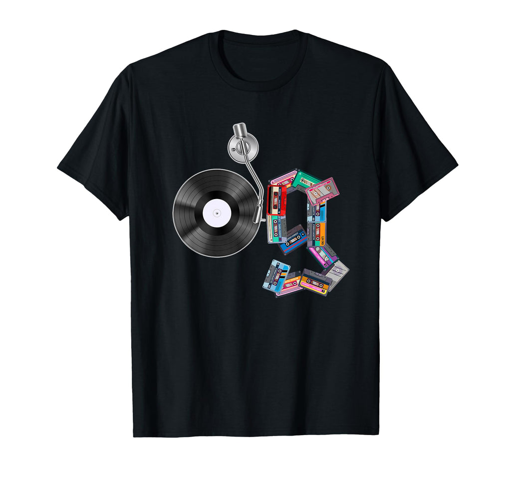 Old School Og Hip Hop Head Vinyl T-Shirt - Fun Novelty Design for Adults - T-Shirt, Sweatshirt, Hoodie