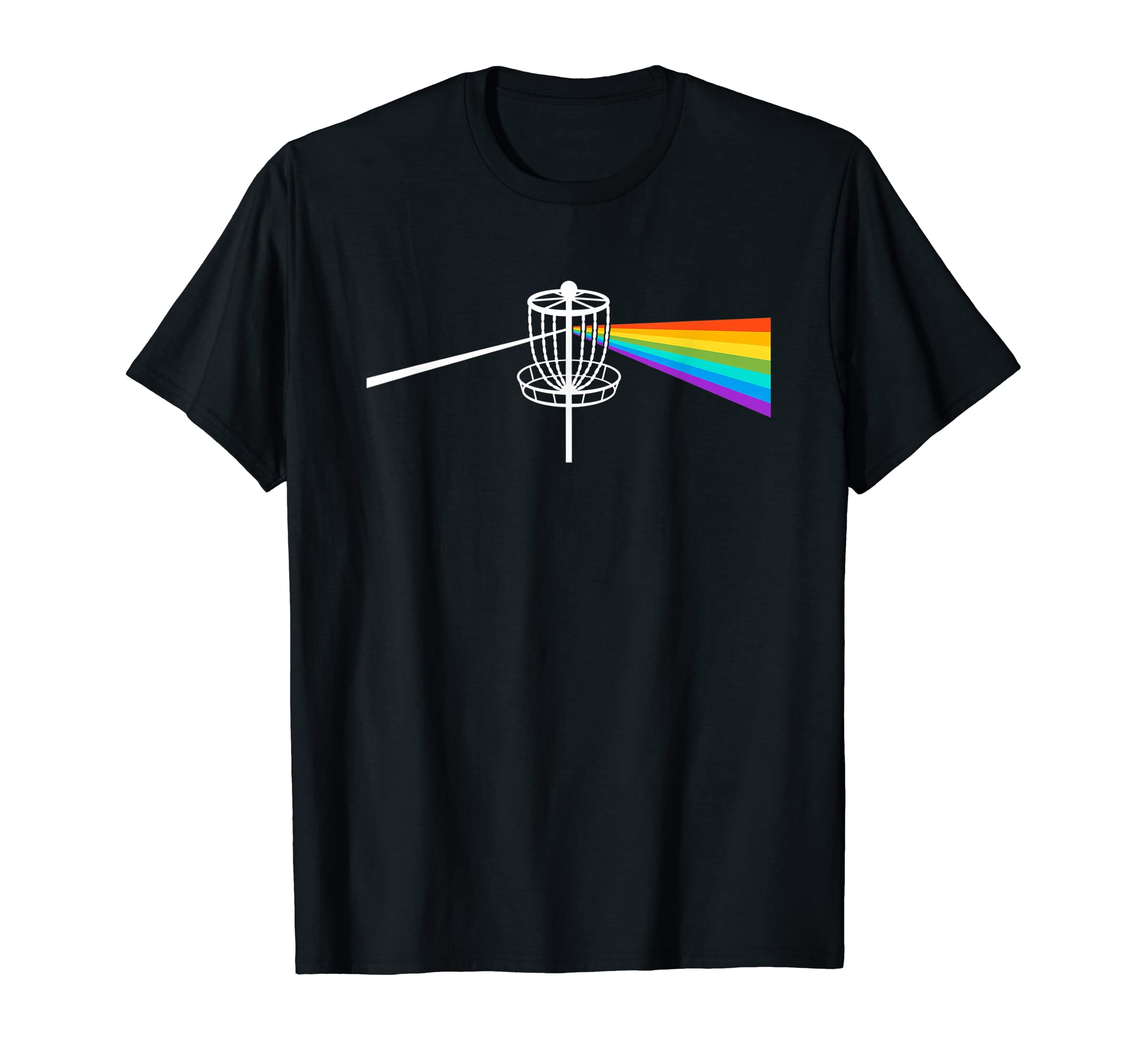 Disc Golf Basket Prism Rainbow T-Shirt - Graphic Print Men Women - T-Shirt, Sweatshirt, Hoodie
