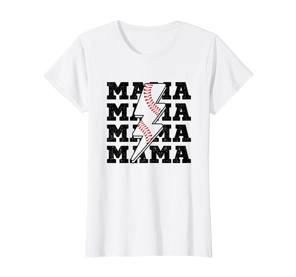 Baseball Mama Distressed Lightning T-Shirt - Streetwear Style Men Women - T-Shirt, Sweatshirt, Hoodie