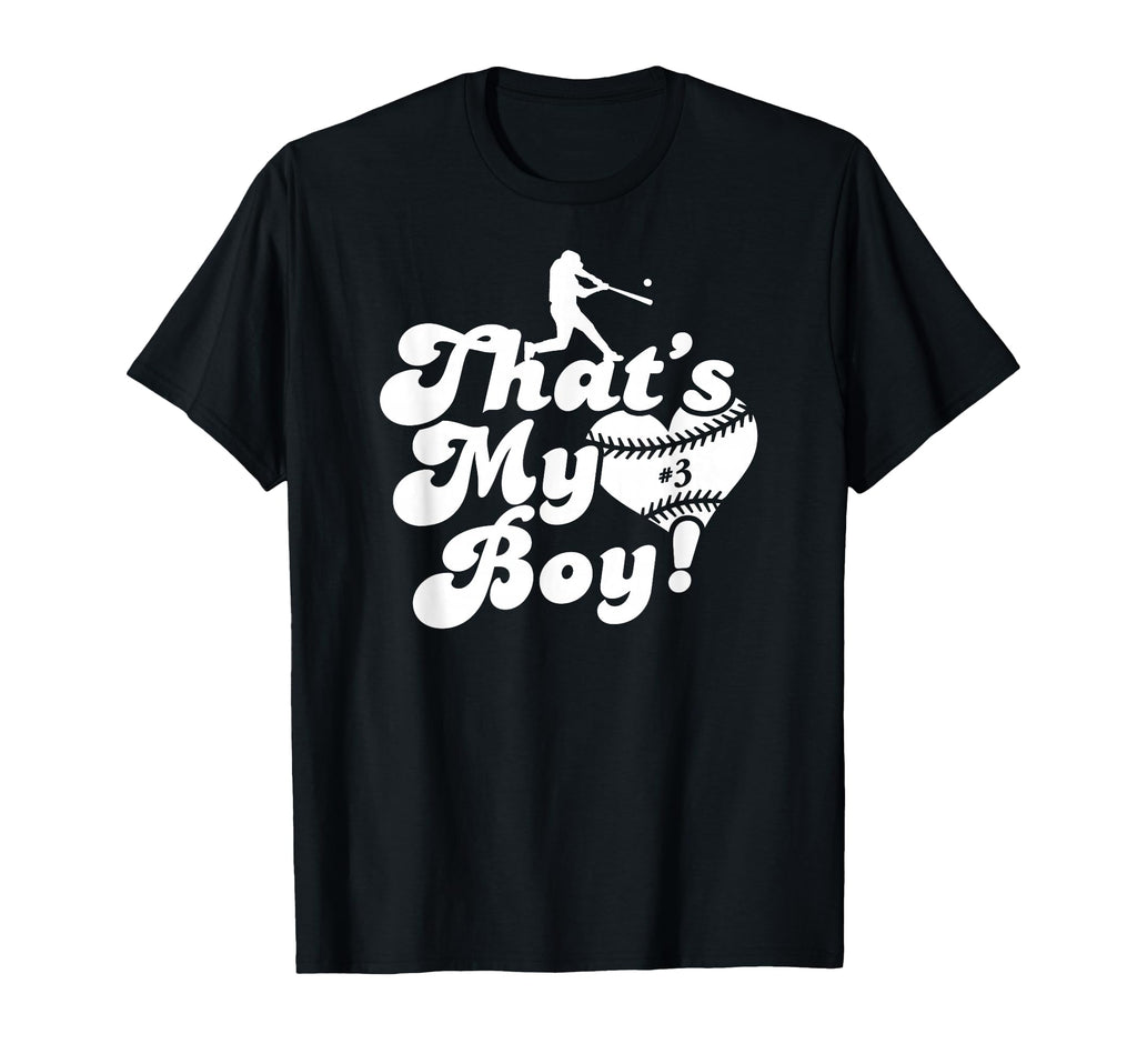 Thats My 3 Baseball Mom Love Heart T-Shirt - Novelty Apparel Men Women - T-Shirt, Sweatshirt, Hoodie
