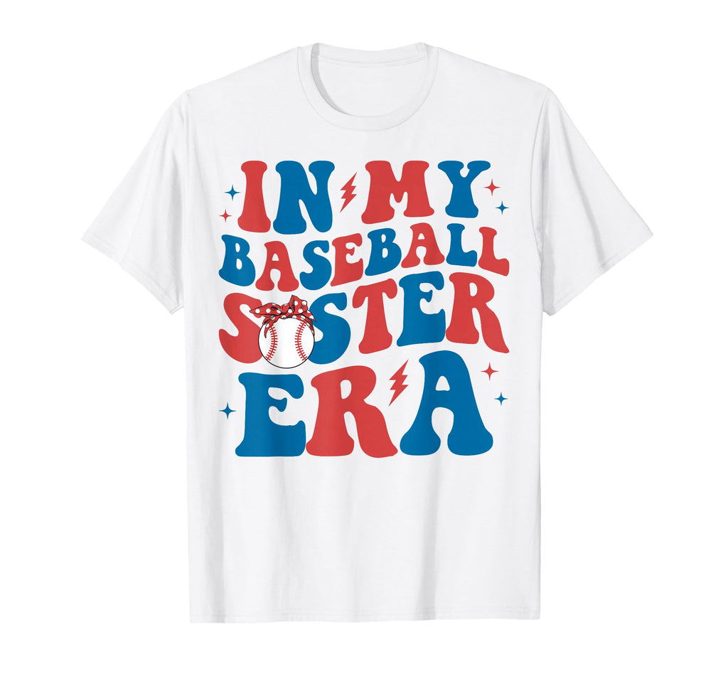My Baseball Sister Era Groovy Baseball T-Shirt - Graphic Print Men Women - T-Shirt, Sweatshirt, Hoodie