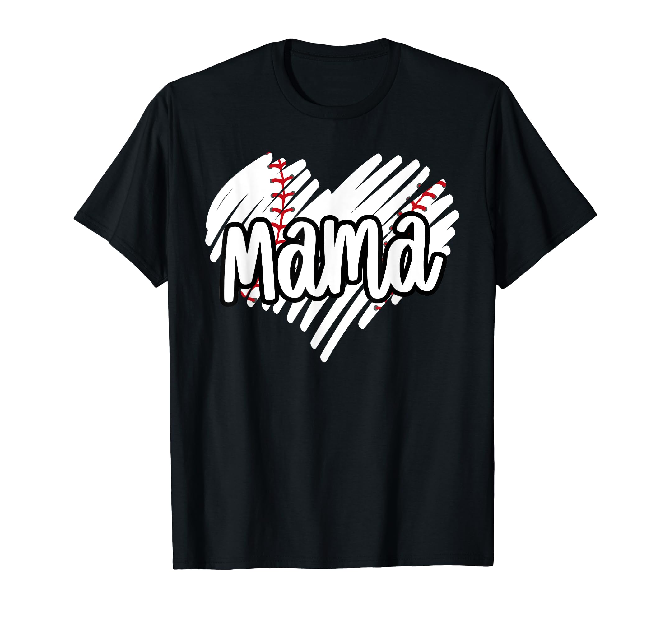 Baseball Mama Scribble Heart Baseball Mom T-Shirt - Trendy Graphic Unisex - T-Shirt, Sweatshirt, Hoodie