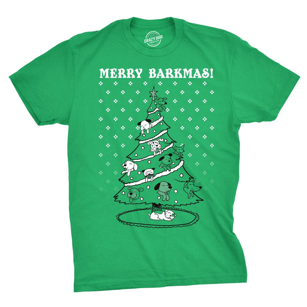 Merry Barkmas Dog Christmas Tree Men's - Adult & Kids T-Shirts, Sweatshirts & Hoodies apparel design preview 1