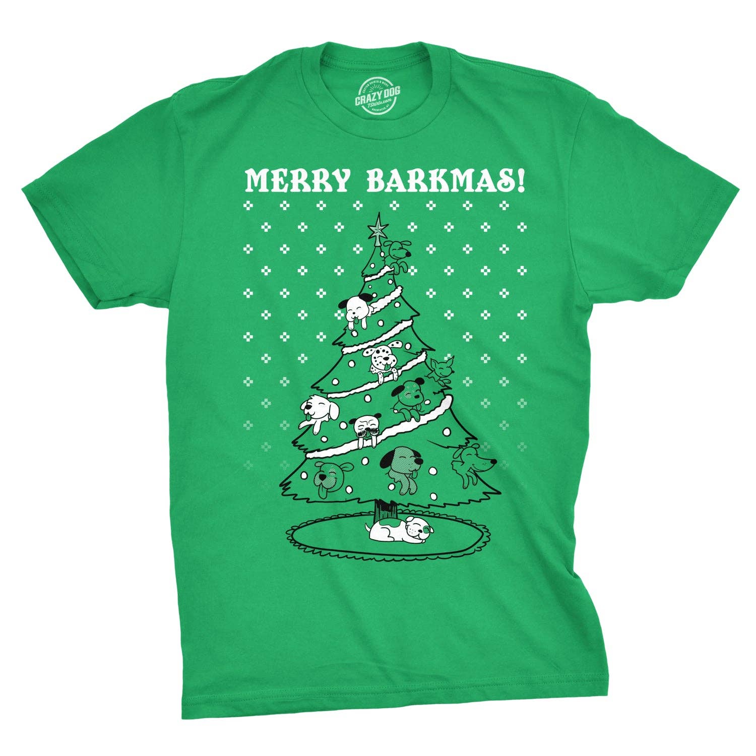 Merry Barkmas Dog Christmas Tree Men's - Adult & Kids T-Shirts, Sweatshirts & Hoodies apparel design preview 1