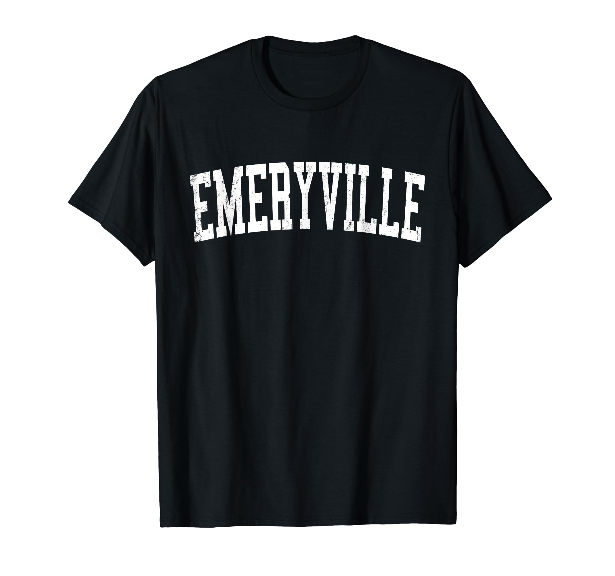 Emeryville Ca Distressed White Varsity T-Shirt - Streetwear Style Unisex - T-Shirt, Sweatshirt, Hoodie