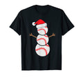 Funny Baseball Snowman Santa Hat T-Shirt - Fun Novelty Design Unisex - T-Shirt, Sweatshirt, Hoodie