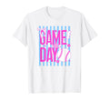 Game Day Baseball Mom Striped Bow T-Shirt - Fun Novelty Design for Adults - T-Shirt, Sweatshirt, Hoodie