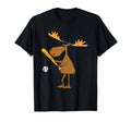 Smileteessports Funny Moose Playing T-Shirt - Novelty Apparel for Adults - T-Shirt, Sweatshirt, Hoodie