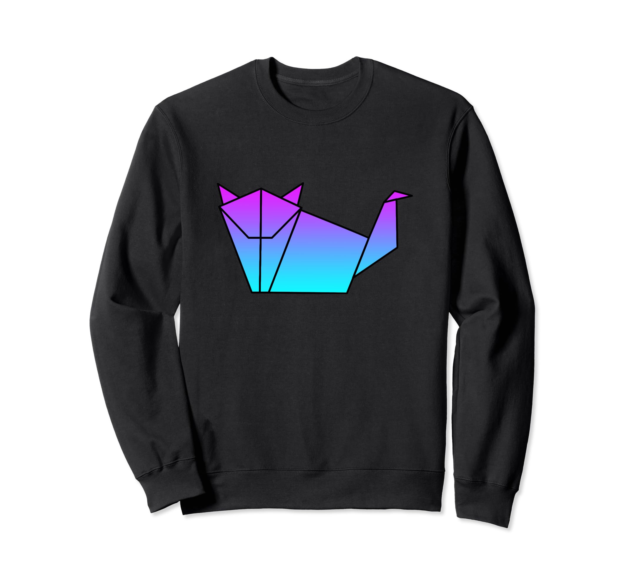 Wolf Origami Vaporwave Aesthetic Sweatshirt - Custom Art Print Men Women - T-Shirt, Sweatshirt, Hoodie