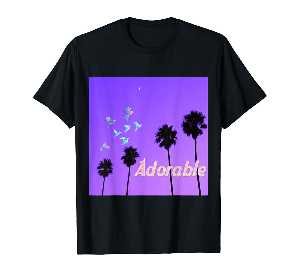 Cranes Palms Adorable Aesthetic T-Shirt - Minimalist Print for Adults - T-Shirt, Sweatshirt, Hoodie