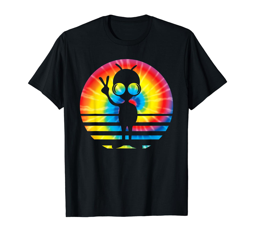 Tie Dye Sunset Peace Alien Gift T-Shirt - Casual Everyday Wear Men Women - T-Shirt, Sweatshirt, Hoodie
