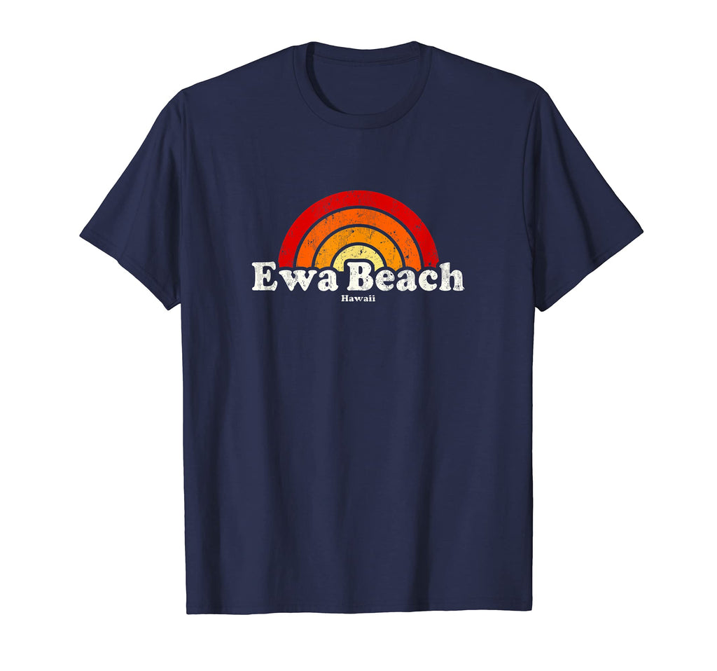 Ewa Beach Hawaii Hi 70S Rainbow T-Shirt - Novelty Apparel for Adults - T-Shirt, Sweatshirt, Hoodie
