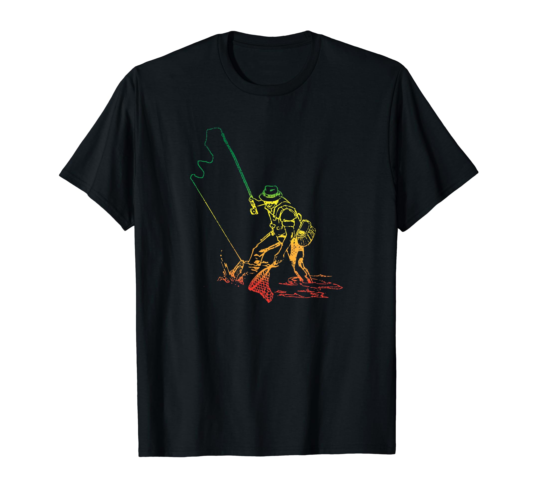 Fly Fishing Trout Distressed T-Shirt - Fun Novelty Design Unisex - T-Shirt, Sweatshirt, Hoodie