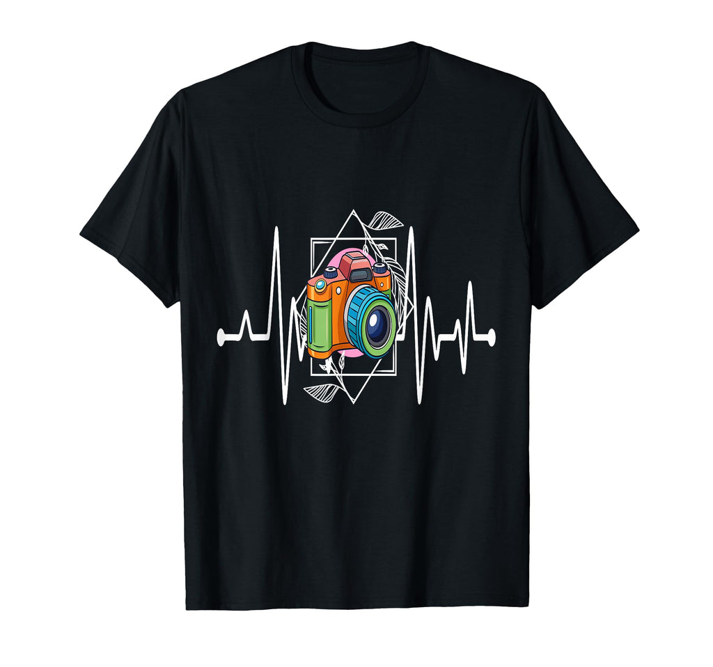 Womens Funny Camera Heartbeat T-Shirt - Custom Art Print Unisex - T-Shirt, Sweatshirt, Hoodie