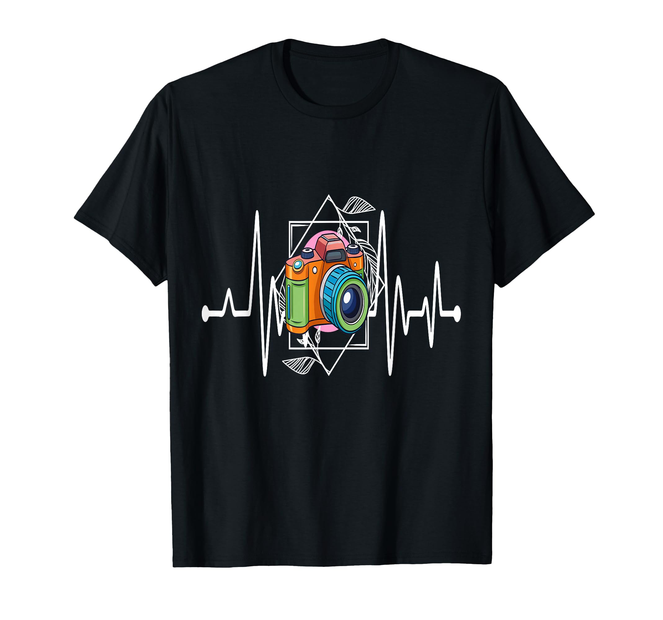Womens Funny Camera Heartbeat T-Shirt - Custom Art Print Unisex - T-Shirt, Sweatshirt, Hoodie