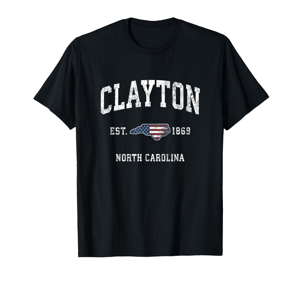 Clayton North Carolina Nc American T-Shirt - Minimalist Print Men Women - T-Shirt, Sweatshirt, Hoodie