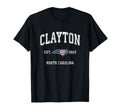 Clayton North Carolina Nc American T-Shirt - Minimalist Print Men Women - T-Shirt, Sweatshirt, Hoodie