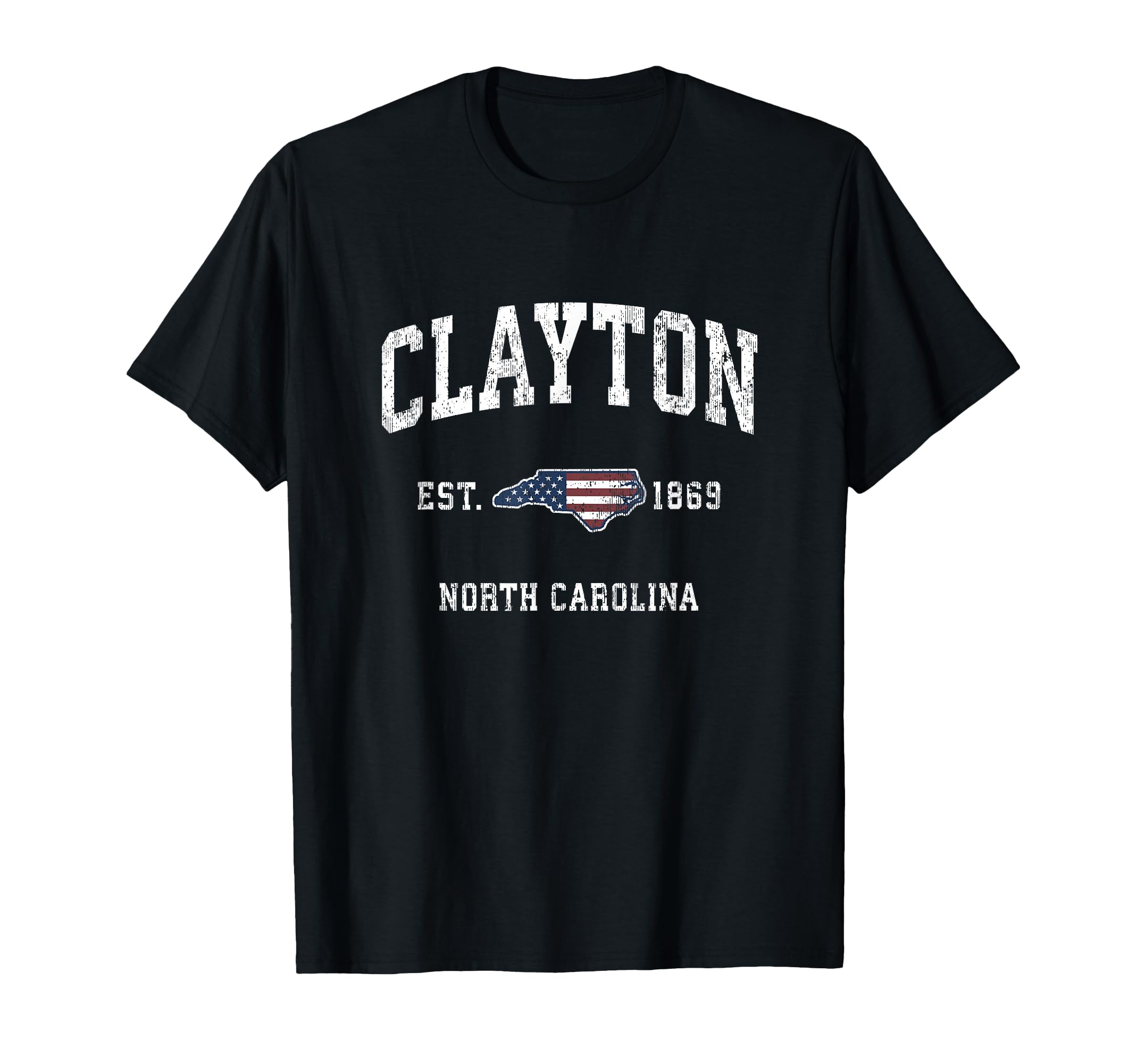Clayton North Carolina Nc American T-Shirt - Minimalist Print Men Women - T-Shirt, Sweatshirt, Hoodie