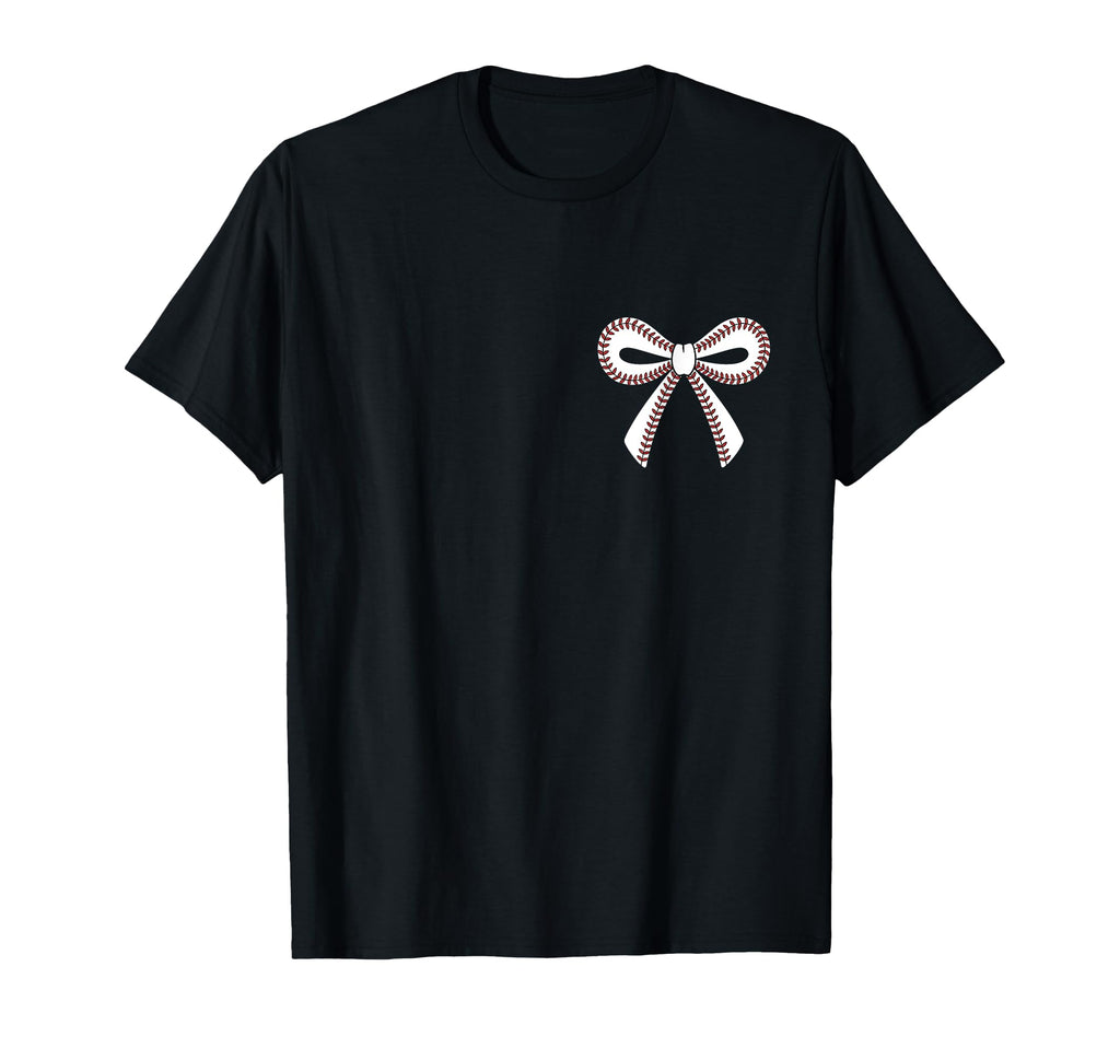 Baseball Bow Baseball Mom Mama T-Shirt - Minimalist Print Men Women - T-Shirt, Sweatshirt, Hoodie