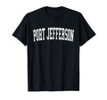 Port Jefferson Ny Distressed White Varsity T-Shirt - Trendy Graphic Unisex - T-Shirt, Sweatshirt, Hoodie