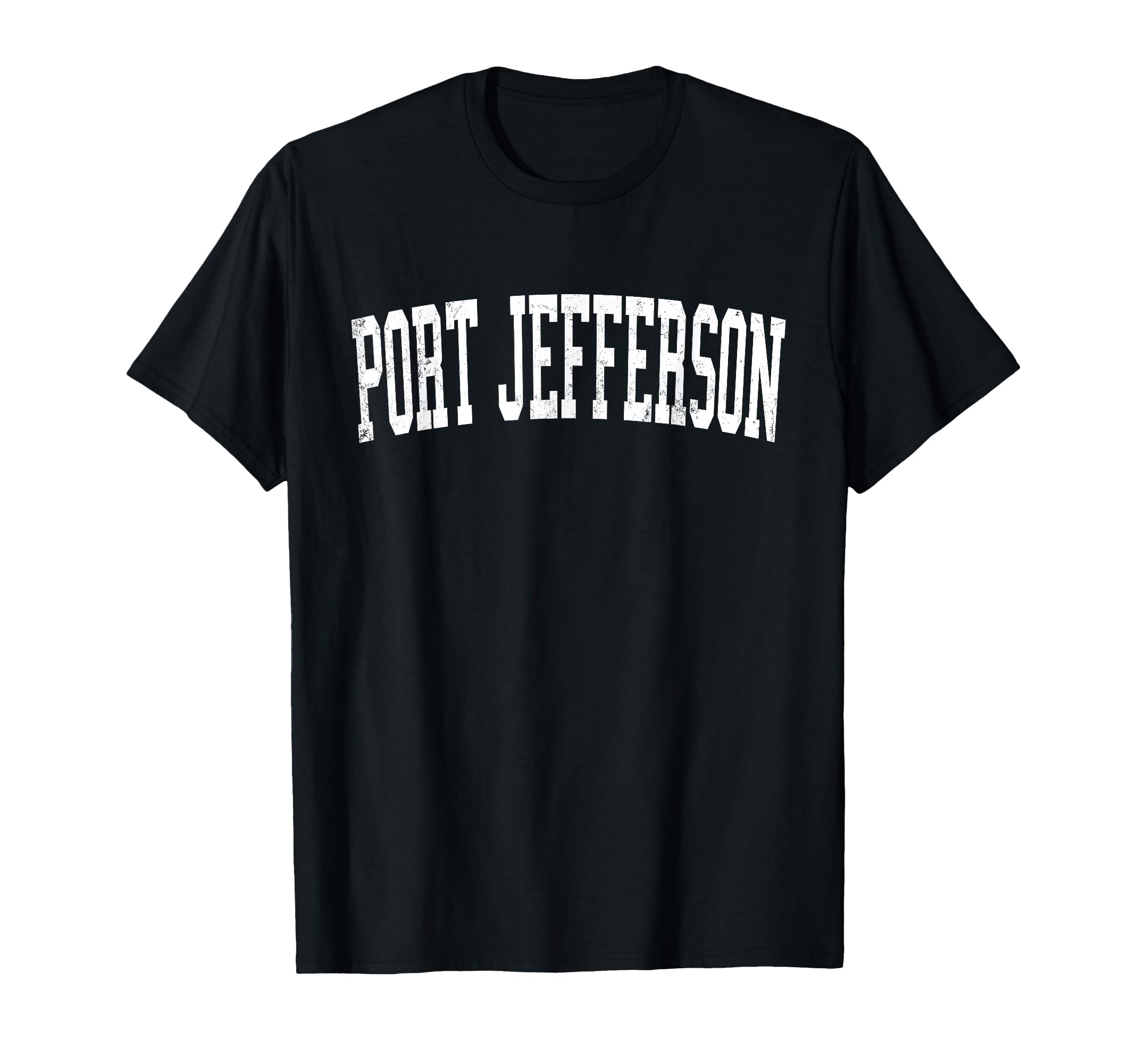 Port Jefferson Ny Distressed White Varsity T-Shirt - Trendy Graphic Unisex - T-Shirt, Sweatshirt, Hoodie
