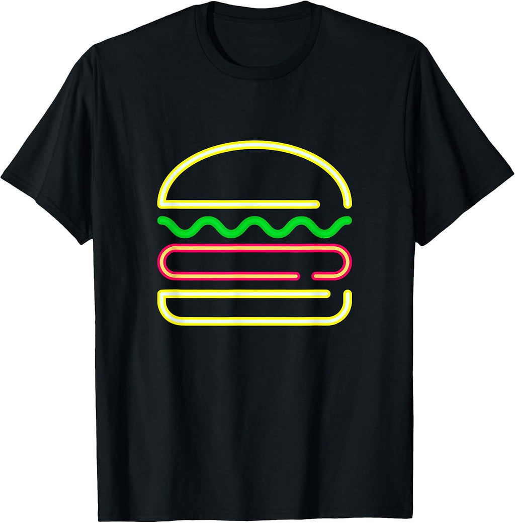 Neon Burger Sign - Adult & Kids T-Shirts, Sweatshirts & Hoodies apparel design preview 1