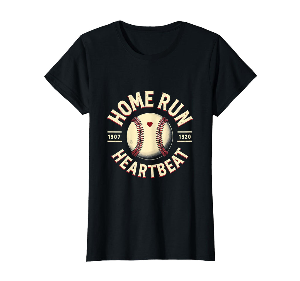 Home Run Heartbeat Baseball Mom T-Shirt - Minimalist Print Unisex - T-Shirt, Sweatshirt, Hoodie