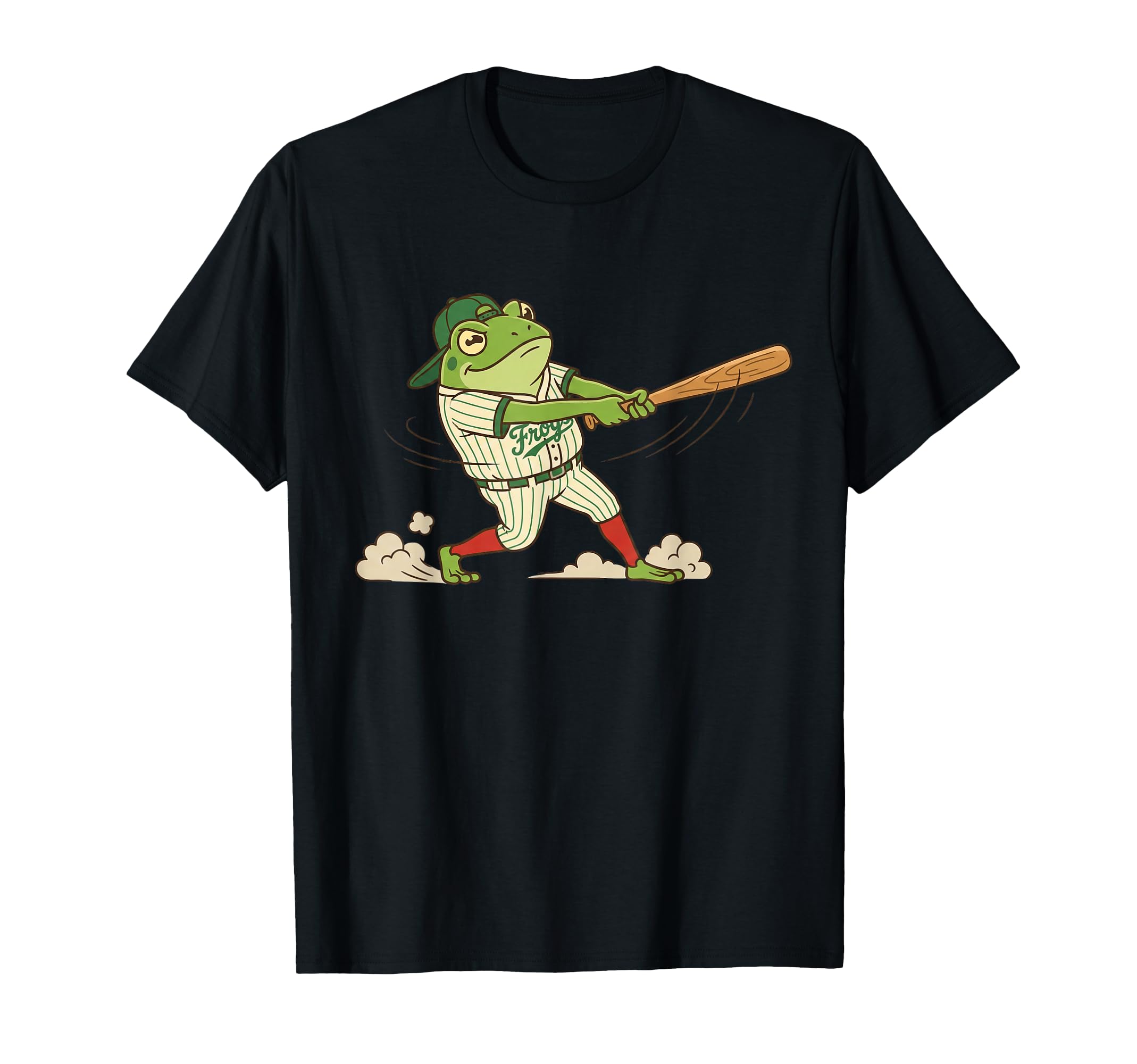 Frog Playing Baseball Sports Toad T-Shirt - Unique Graphic Men Women - T-Shirt, Sweatshirt, Hoodie