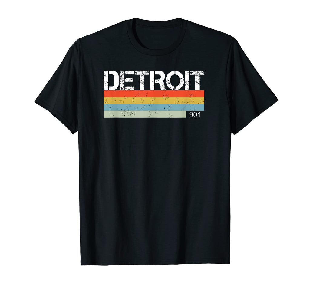 Detroit Michigan Area Code 901 Stripes T-Shirt - Custom Art Print Unisex - T-Shirt, Sweatshirt, Hoodie
