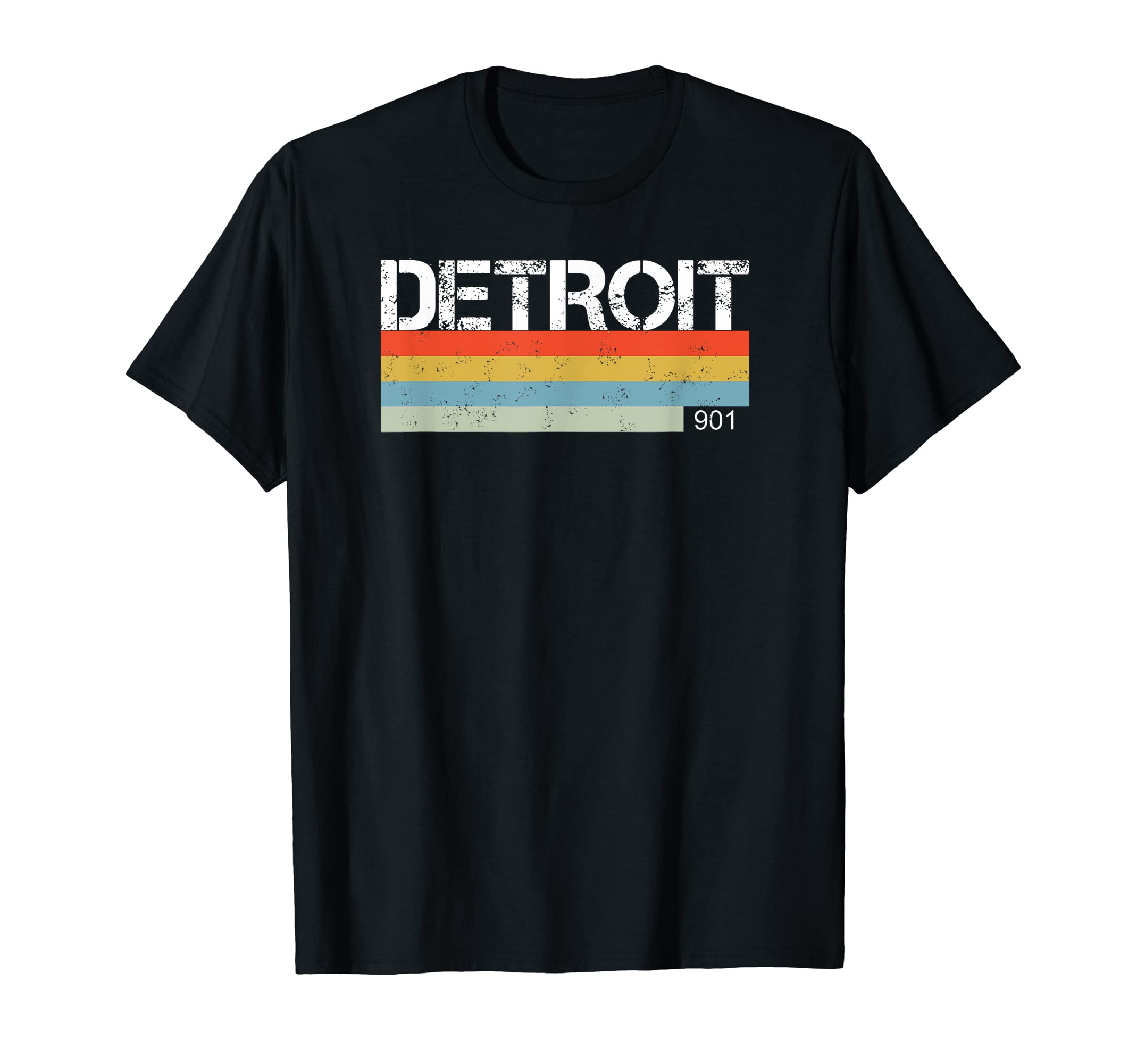 Detroit Michigan Area Code 901 Stripes T-Shirt - Custom Art Print Unisex - T-Shirt, Sweatshirt, Hoodie