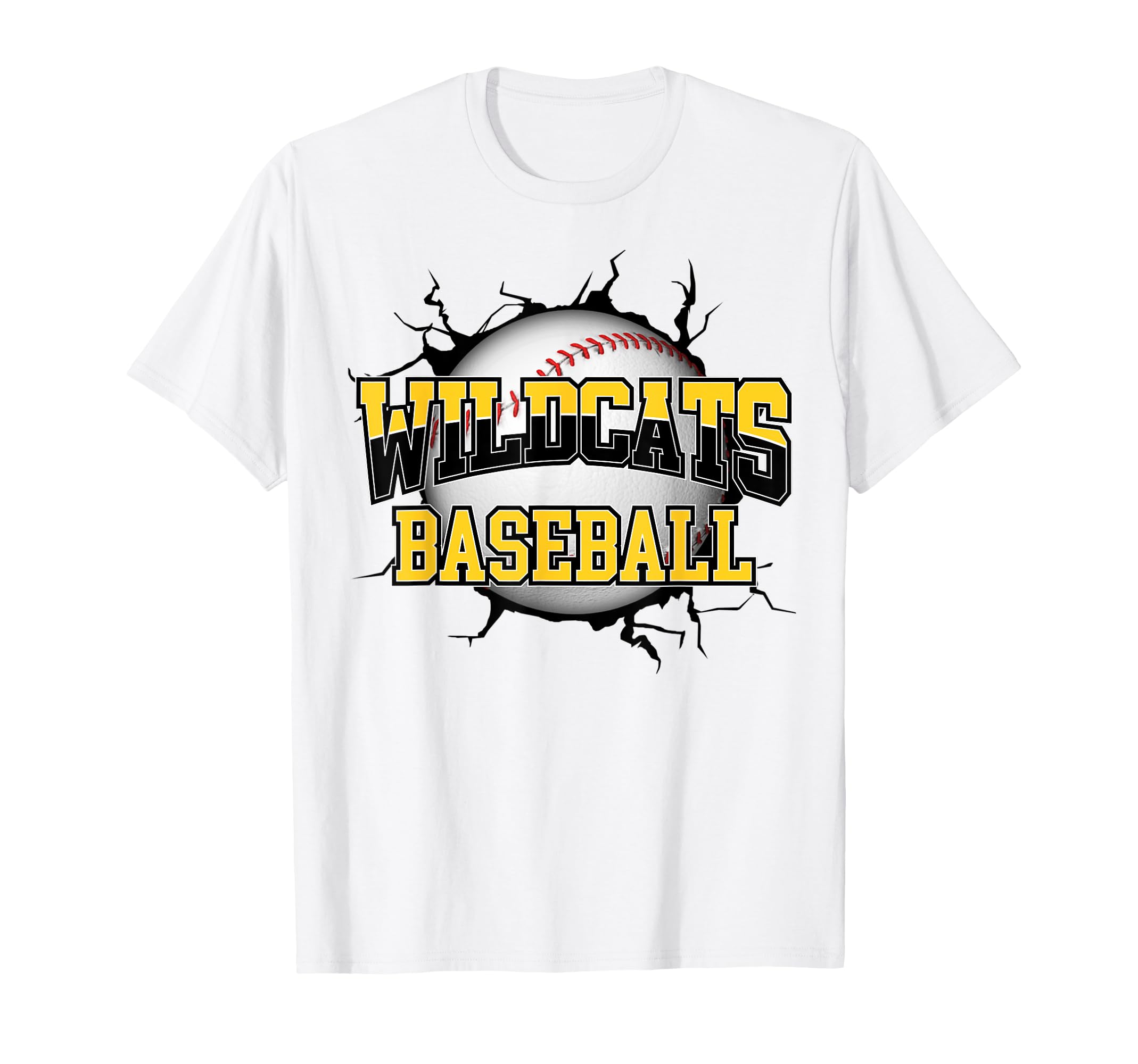 Wildcats Baseball Mom Yellow Wildcat T-Shirt - Minimalist Print for Adults - T-Shirt, Sweatshirt, Hoodie