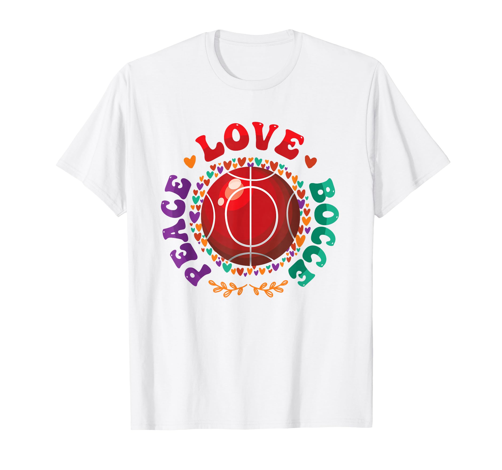 Peace Love Bocce Ball Player T-Shirt - Graphic Print Unisex - T-Shirt, Sweatshirt, Hoodie