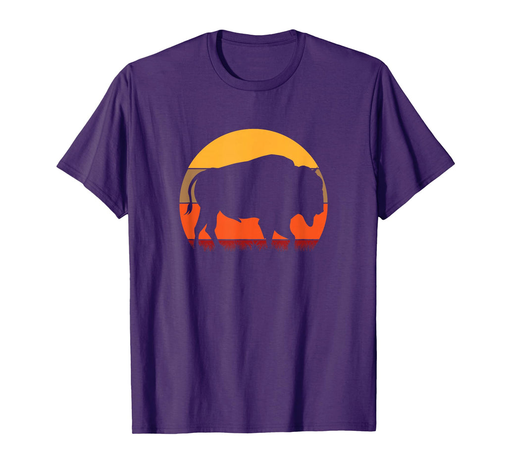 Bison Great American Buffalo Sunset T-Shirt - Custom Art Print Men Women - T-Shirt, Sweatshirt, Hoodie