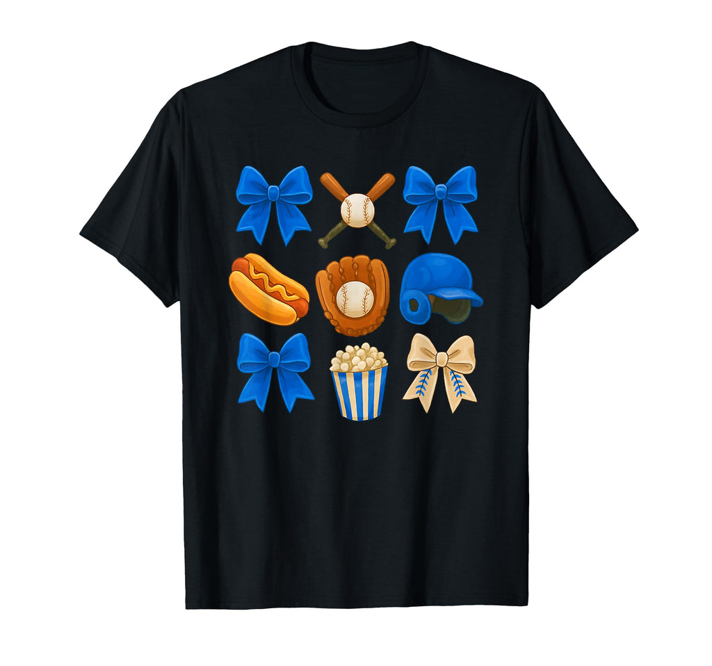 Coquette Bow Baseball Game Day Cheer Mom T-Shirt - Unique Graphic Unisex - T-Shirt, Sweatshirt, Hoodie