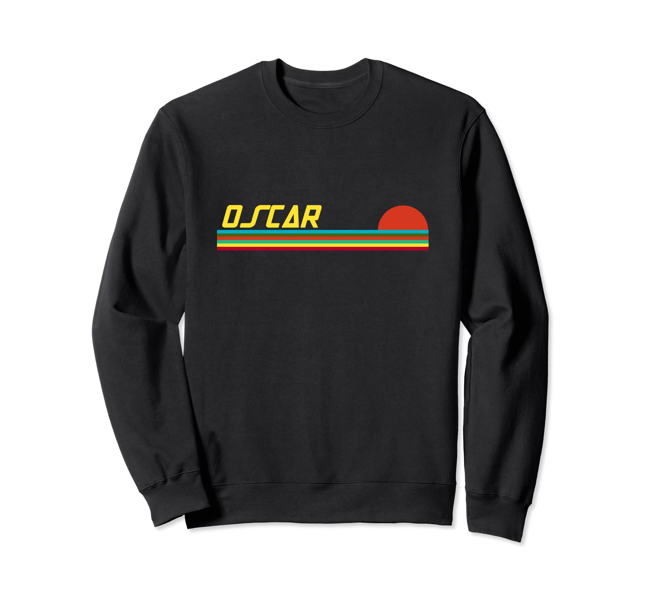 Oscar First Name Logo Sunset Surfer Sweatshirt - Novelty Apparel Men Women - T-Shirt, Sweatshirt, Hoodie