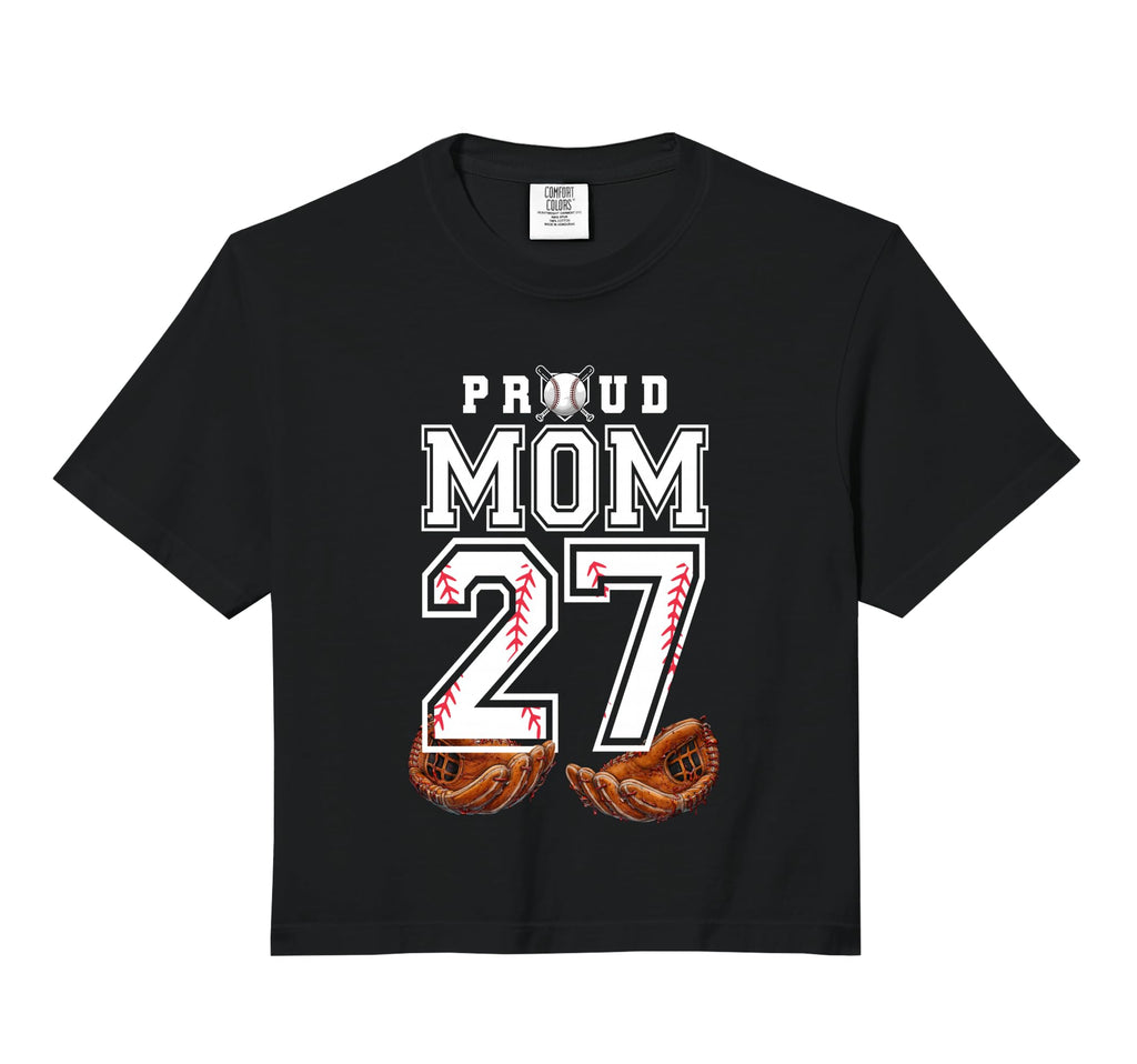 Proud Mom Baseball Player Number 27 Hoodie - Casual Everyday Wear Unisex - T-Shirt, Sweatshirt, Hoodie